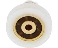 Amig dušo kabinos ratukai | 2 vnt. rinkinys | Ø 22 x 28 mm | Kampinis guolis ir M4x8 varžtas | Stumdomoms vonios kambario durims | Baltas nailonas