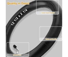 Amitor 12 1/2 x 2 1/4 (57-203) vežimėlio vidinė padanga, 12 colių dviračio vidinė padanga su sidabriniu ventiliu 45°, 12.5 x 2.25 sutirštinta vidinė padanga, tinkama vežimėliams triračiams balansiniams dviračiams