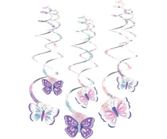 Amscan 9909728 dekoratyvinės spiralės flutter, 61 cm, drugeliai, gimtadienis, pakabinama dekoracija