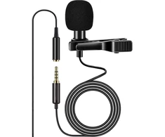 Ancllo atvartinis mikrofonas 3.5mm įvairiakryptis profesionalus kondensatorinis mikrofonas išmaniesiems telefonams ir podcast'ų įrašymui
