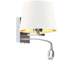 Aneta Lighting Volta Light Factory Sieninis šviestuvas su gaubtu Led E27 baltos ir aukso spalvos