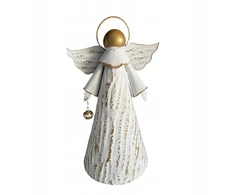 Angel dekoratyvinis kalėdinis baltas metalinis angelas