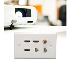 Annadue hdmi sieninė plokštė, 6 prievadų ethernet sieninė plokštė su 3 x hdmi, 1 x tv f tipo ir 2 x cat 6 rj45 tinklo av sienine plokšte, skirta namų hdtv, ethernet sieninis lizdas
