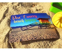Annesvea Beach! Spausdintas plakatas A4 Don't Worry - Beach Happy! Autobusas Kemperis Karavanas Karavanas Womo Kelionės Paplūdimys Banglentininkas Dovana Paplūdimio Baro Dekoracija Atostogų Namai