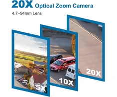 Anpviz 5mp Ptz Poe lauko stebėjimo kamera, Hd Poe lauko kamera, 20x optinis priartinimas, žmonių/automobilių aptikimas, automobilių sekimas, su mikrofonu, Ir naktinis matymas, judesio aptikimas, atspari oro sąlygoms, H.265 (u)