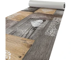 Anro virtuvinis kilimėlis bėgikas virtuvės bėgimo takelis grindų bėgimo takelis medžio rudos spalvos širdies meilės plaunamas 200 x 50 cm