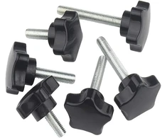 Ansiedio M6 žvaigždinis varžtas su žvaigždės formos rankena, varžtai su rankenėle staklėms, M6 x 12 mm, 5 vnt.
