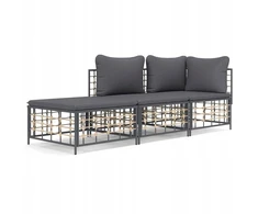 Lauko baldų komplektas Antracito spalvos sodo poilsio komplektas 72x72x66 cm