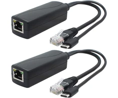 Anvision 2 vnt. 5v Gigabit Poe skirstytuvas Usb Type C 48v į 5v 2.4a adapteris, atitinka Ieee 802.3af