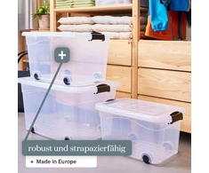 Anzio dėžė daiktams 20 L, 4 vnt. rinkinys su ratukais