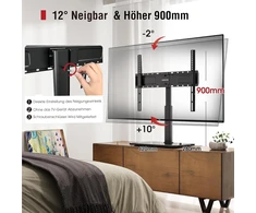 Laikiklis Aokcos Tv stovas, aukštis 900 mm, skirtas 32-55 65 75 colių televizoriams, pakreipiamas, pasukamas, reguliuojamo aukščio, universalus Tv stovas, maks. Vesa 600 x 400 mm, 45 kg (juodas)