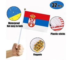 Aootuerl 32 šalių euro vėliava maža, 32 šalių dvipusė audinio Em dekoracija rankose laikomos vėliavos, olimpinė vėliava maža olimpinėms eurovizijos namų baro vakarėlių dekoracijoms