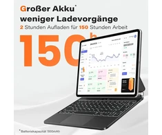 Apps2car Magic Klaviatūra, skirta Ipad Pro 11 colių (1-ai, 2-ai, 3-iai, 4-ai kartai) ir Ipad Air (4-ai, 5-ai kartai), plaukiojantis konsolinis stovas su apšviesta jutikline klaviatūra - balta