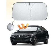 Apsauga nuo saulės automobilio priekinio stiklo vidui, automobilio apsauga nuo saulės priekiniam stiklui 140 x 70 cm, apsauga nuo saulės priekiniam stiklui iš vidaus, priekinio stiklo apsauga nuo saulės, sulankstoma daugumai transporto priemonių, visureig