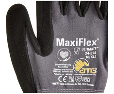 Apsauginės pirštinės Atg 34-874 Maxiflex® Ultimate, dydis 10, juodos, En388 Ii kategorija, pakuotėje: 5 poros
