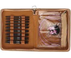 Apskritų mezgimo virbalų rinkinys, nuo 3 iki 8 mm keičiamų ergonomiškų apskritų mezgimo virbalų rinkinys su laikymo krepšiu rankdarbiams, dovanos mamai, močiutei, draugei, kuri yra pradedančioji mezgėja