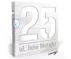 Apšviestas namo numeris Led adresinė lentelė 30x30 cm sutemų jutiklis