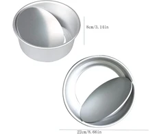 Apvali aliuminio kepimo forma, 20 cm apvali torto forma, torto kepimo forma, atsegama torto forma vestuvėms, gimtadieniui, vakarėliui, kalėdoms, tortų kepimui, tortų "pasidaryk pats" (sidabrinė)