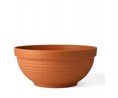 Apvalus gėlių vazonas, didelis dubuo 52cm, juodas terasai, sodo kiemui