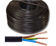 Apvalus laidas 100m juodas lankstus lynas H03vv-f srovės kabelis Omy 3 x 1mm2