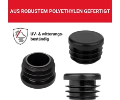 Apvalūs vamzdžių kamšteliai 25 mm, 10 vnt.