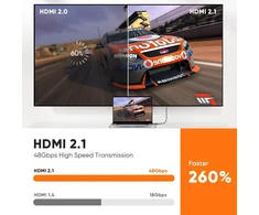 Ariskeen 8k hdmi 2.1 kabelis 0.5 m, sertifikuotas 48 gbps didelės spartos nailono pintas hdmi kabelis, palaiko 8k @ 60 hz, 4k @ 120 hz, suderinamas su ps5/4 tv monitoriumi, blu-ray garso juosta, dvd, nešiojamuoju kompiuteriu