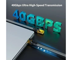 Ariskeen Cat 8 Ethernet tinklo kabelis, 12 m, plokščias, 40gbps