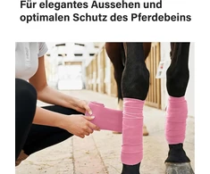 Arklių bintai iš fliso su velcro užsegimu, flisiniai arklio bintai rinkinyje iš 4 su praktišku laikymo krepšiu (šetlando ponis (shetty), rožiniai)