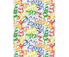 Arkraft 3 dovanų pakavimo lakštai 90 x 65 cm fsc popierius su streamer dizainu gimtadienio dovanai
