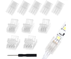 Aroidful 10 dalių led jungtis 3 kontaktų 10 mm led juostos greita jungtis prailginimo laidams ir juostoms sujungti su atsuktuvu