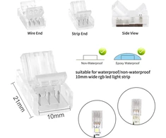 Aroidful 10 dalių led jungtis 3 kontaktų 10 mm led juostos greita jungtis prailginimo laidams ir juostoms sujungti su atsuktuvu
