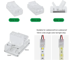 Aroidful 10 Led juostų jungčių rinkinys, 2 kontaktų Led adapterio jungtis, 10 mm Led juostos jungiamasis kabelis, skirtas Smd 5050/3528 Led juostai su atsuktuvu