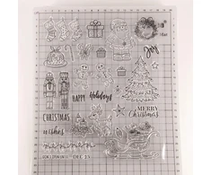 Arrietty craft linksmų kalėdų senis besmegenis eglutė uogų šakelė ornamentas kojinės elnias santa claus linksmų švenčių skaidrūs antspaudai kalėdinių atvirukų dekoravimui scrapbooking antspaudai