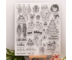 Arrietty craft linksmų kalėdų senis besmegenis eglutė uogų šakelė ornamentas kojinės elnias santa claus linksmų švenčių skaidrūs antspaudai kalėdinių atvirukų dekoravimui scrapbooking antspaudai