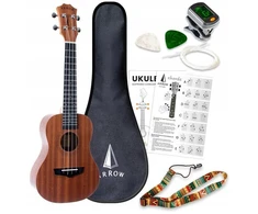 Arrow mh10 sapele koncertinis ukulele komplektas su priedais