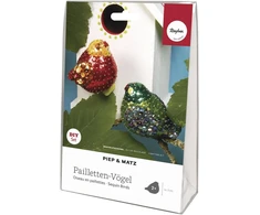 Art &amp; Fun Rinkinys "puoštos Paukštelės" su blizgučiais, 2 vnt., 5 cm