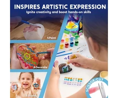 Art &amp; Fun Rinkinys tapybai ant akmenų vaikams, švytintis tamsoje