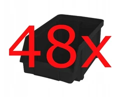 Artech dirbtuvių konteineriai 48 vnt. dėžučių rinkinys, juodas komplektas 157x101x74