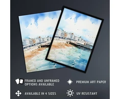 Artfabrics Vandens spalvos tapyba "brighton Beach" – didelis sienos meno plakatas