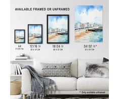 Artfabrics Vandens spalvos tapyba "brighton Beach" – didelis sienos meno plakatas