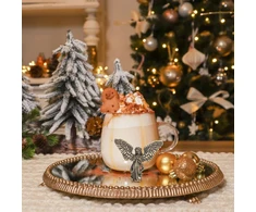 Aruva Ceramics Alipis angelo ornamentai, angelo torto viršūnė, kupidono angelo figūrėlės, miniatiūrinės fėjų figūrėlės, mažos angelo statulėlės, san arcangel statula, sargo angelo statula, šv. statula, fėjų sodo reikmenys, auksinis žalvaris