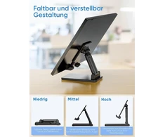 Arzopa planšetinio kompiuterio stovas, nešiojamojo monitoriaus stovas, reguliuojamo kampo ir sulankstomas stabilus stovas stalui, suderinamas su nešiojamaisiais monitoriais, ipad planšetiniais kompiuteriais