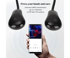 Kompiuterio kolonėlės Ashata Bluetooth garsiakalbis ant kaklo, belaidis nešiojamas laisvų rankų įranga, tikras 3d stereo garsas aplink kaklą, nešiojamas Bluetooth garso įrenginys namams ir (juodas)