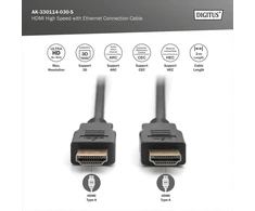 Assmann Ak 330114 – 030 Hdmi standartinis adapterio kabelis (a tipas)