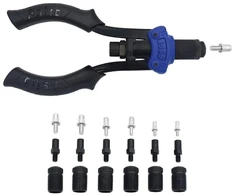 Astro Tools 1455 rankinis kniedžių įsukimo įrankių rinkinys - metrinis ir sae su kniedės varžtu, įvairių spalvų