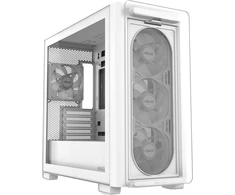 Asus A23 Plus Tg Argb Baltas Microatx kompiuterio korpusas - iš anksto įdiegti Argb ventiliatoriai, tinklelio priekinis skydelis, paslėpto prievado pagrindinė plokštė, suderinama su 360 mm radiatoriais, 380 mm vaizdo plokštėmis, baltas