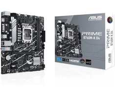 Vaizdo plokštė Asus Prime B760m-k D4 žaidimų pagrindinė plokštė, socket intel Lga 1700 (intel B760, Matx, Ddr4 atmintis, 2x Pcie 4.0 M.2, Aura Sync)