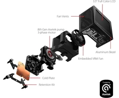 Asus rog ryujin iii 360 all-in-one skystas cpu aušintuvas (3,5 colio lcd, asetek 8-os kartos siurblys, 3 x noctua 2000 pwm 120 mm radiatoriaus ventiliatoriai, juodas)