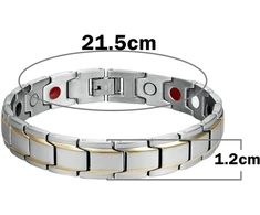 Ateielli Jwb326 vyriška titano magnetinė apyrankė (sidabro-aukso spalvos), titanas