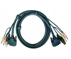 Aten 2l-7d02u kabelis 2 x 3.5mm, Dvi-d, Usb A, Usb B 1,8 m